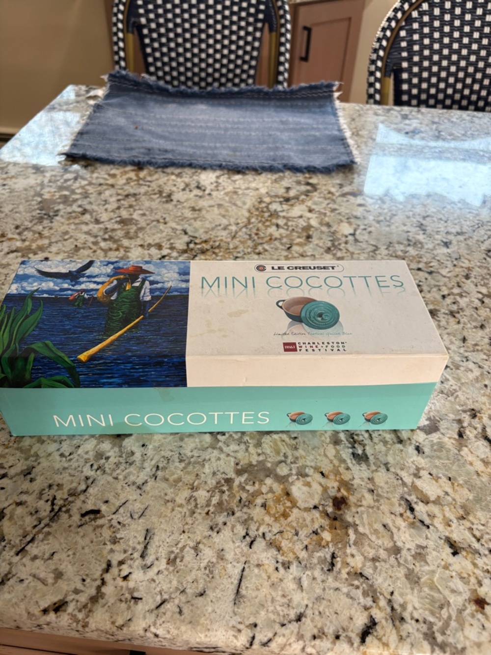 Le Creuset Festival Gullah Blue Mini Cocotte with Lid - Teal Blue - Picture 6 of 6
